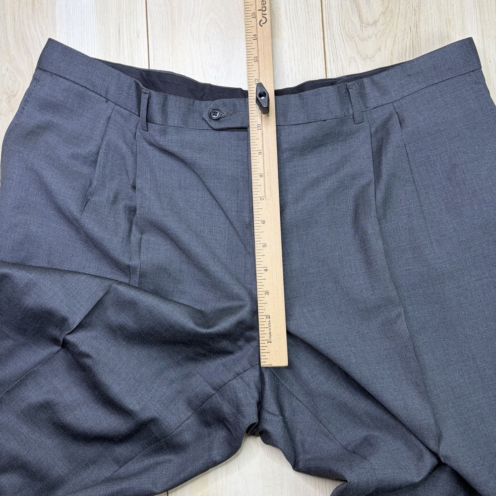 Lubiam 1911 Trousers Men's 41x32 Ermenegildo Zegna Trofeo Wool Gray Dress Pants - Picture 10 of 12